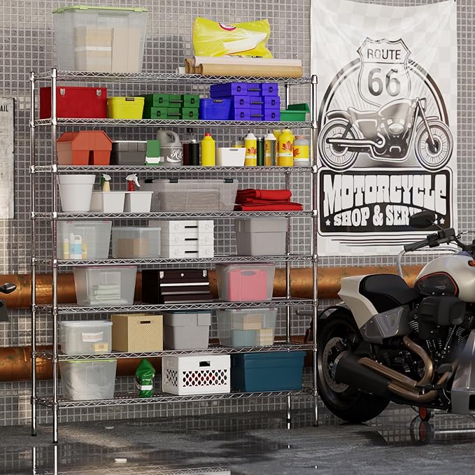14" Deep x 60" Wide x 74" Height Wire Shelving Kit | 8-Tier | NSF Commercial - Image 7