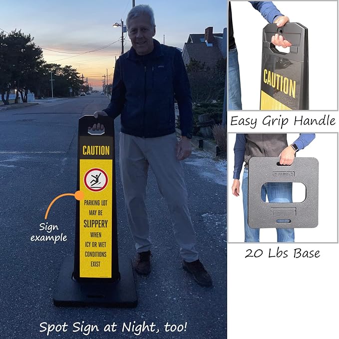 SmartSign Parking Lot Slippery When Icy Or Wet LotBoss Vertical Panel Sign Kit - Image 3