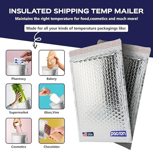 100-Pack Insulated Silver Thermal Bubble Mailers 12 x 17 - Image 2