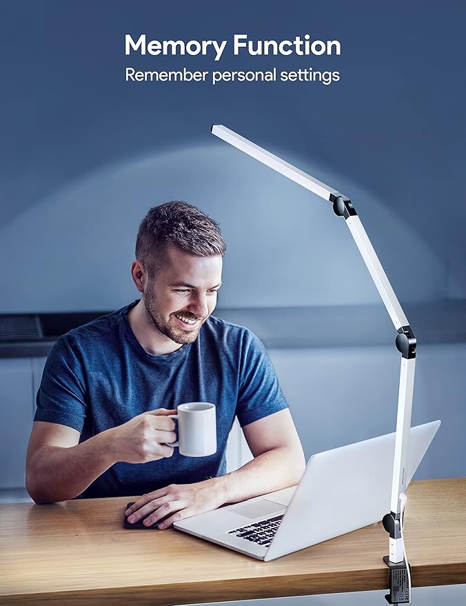 MediAcous LED Desk Lamp with Clamp, Dual Light Desk Lamp with Swing Arm - Image 3