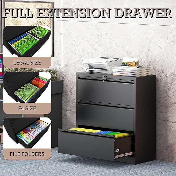 3 Drawer Lateral File Cabinet - Image 5