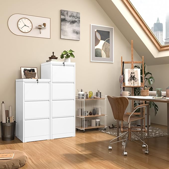 INTERGREAT 3 Drawer File Cabinet, Locking Tall File Cabinets - Image 7