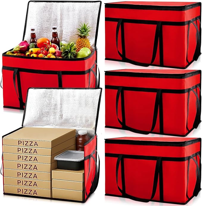 Maxcheck 6 Pcs Insulated Bags for Food Delivery XXXL Large Capacity Hot Grocery by Maxcheck