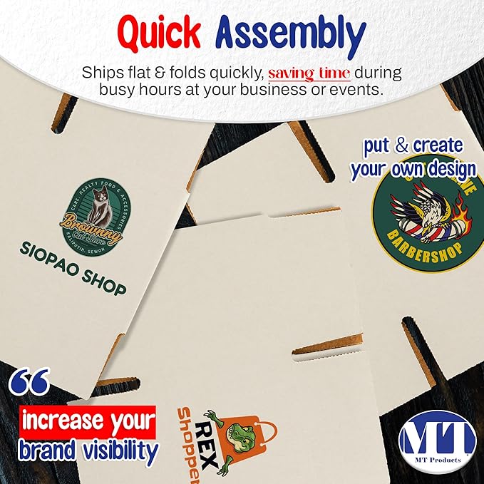 MT Products Custom Printed White Cardboard Shipping Boxes 7" x 7" x 7" - Image 5