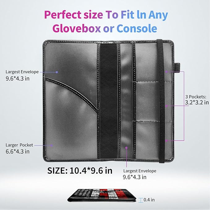 Car Registration and Insurance Card Holder, Rfid Blocking Leather Auto Car - Image 4