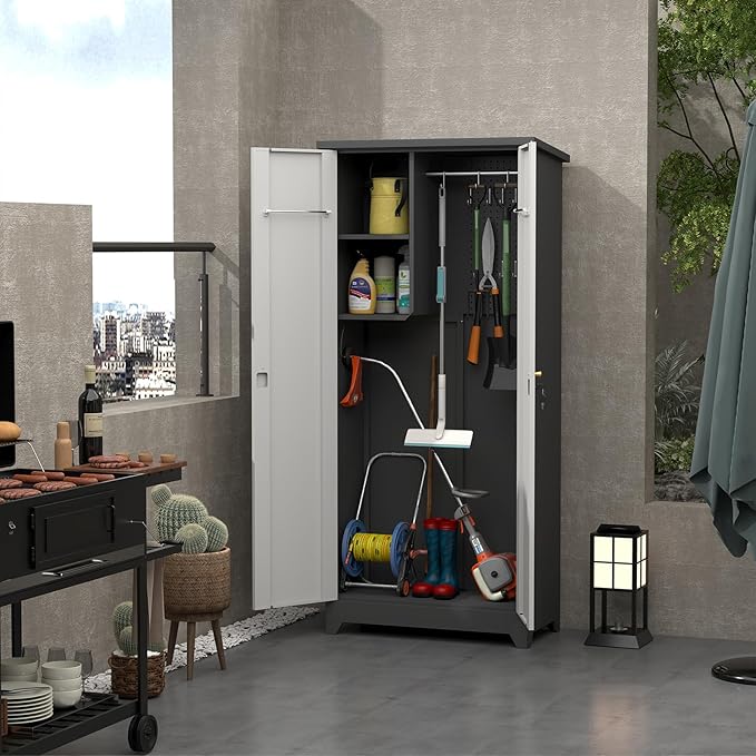 LUCYPAL Metal Storage Cabinet, 72.8" H Outdoor Broom Cabinets - Image 5