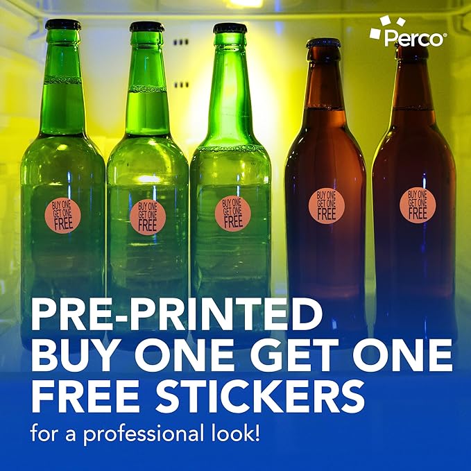 Perco Fluorescent Red 1-Inch Circle Buy One Get One Retail Price Stickers — 1 - Image 6