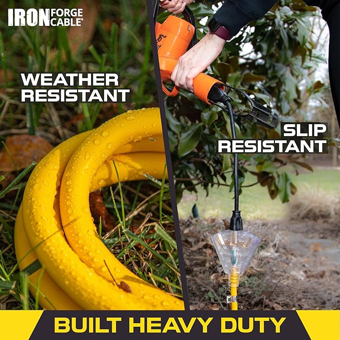 IRON FORGE CABLE 10 Foot Lighted Outdoor Extension Cord - Image 7