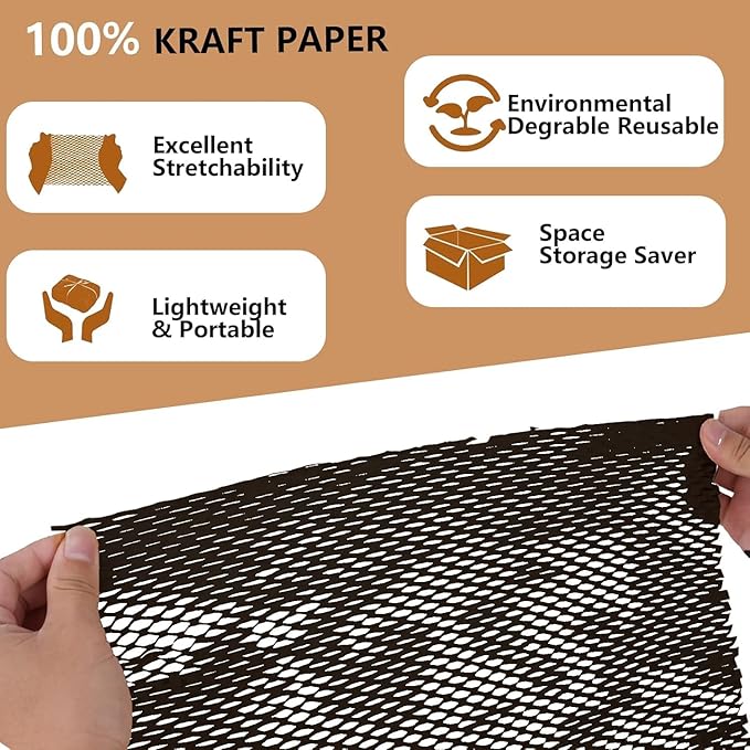 Honeycomb Packing Paper, Recyclable Moving Supplies Bubble Packing Wrap - Image 4
