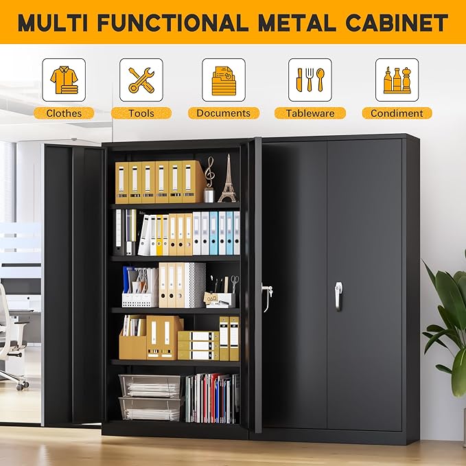 Greenvelly 72" H Metal Storage Cabinet, Locking Cabinets - Image 5