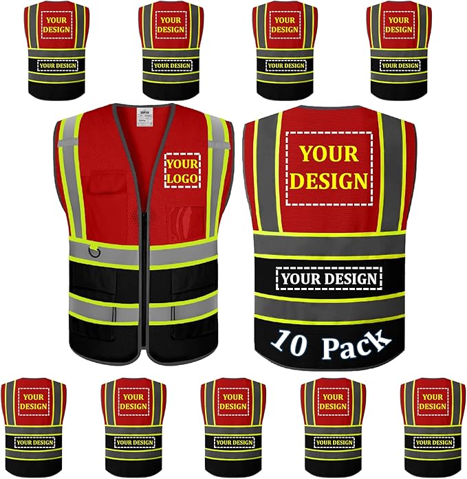 BeautyWill Custom Logo Safety Vest Class2 High Visibility Reflective Vest by BeautyWill