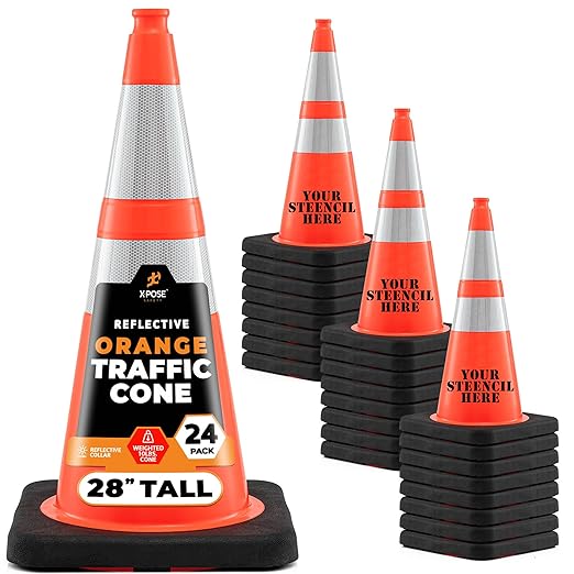 Xpose Safety 28 Inch Orange Traffic Cones Heavy Duty 10lb by XposeSafety