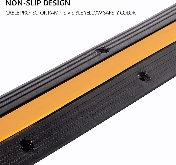 5 Pack Rubber Cable Ramp Hose Cable Protector Ramp 1 Channel 11000Lbs Load - Image 5