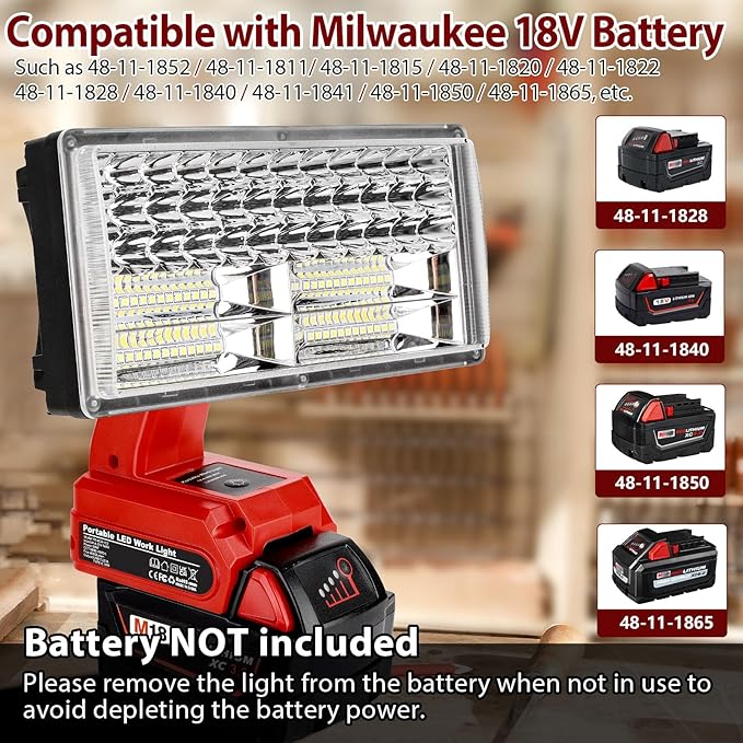 50W 4200LM Cordless LED Work Light - Image 5