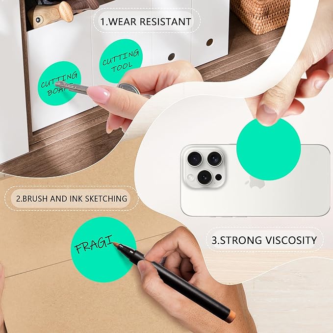 2 Inch Aqua Circle Stickers 500 Pcs, Permanent Color Coding Dots - Image 3
