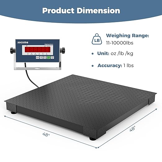 48"x48" Industrial Floor Scale, Professional Platform Scale - Image 2