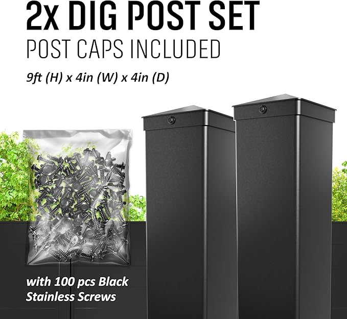 80" W x 69" H Black Aluminum Privacy Fence Kit – Pre-Assembled Panel - Image 2