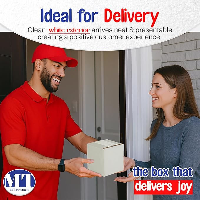 MT Products Sturdy White Corrugated Cardboard Shipping Boxes 6" x 6" x 6" - Image 4