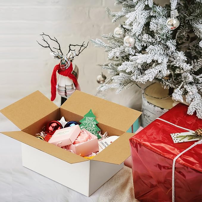 Famagic 10 Pack 8x6x4 Inch Small Shipping Boxes White Corrugated Cardboard - Image 5