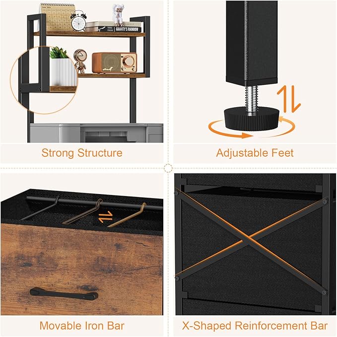 Snughome 3 Drawer Tall File Cabinet - Image 9
