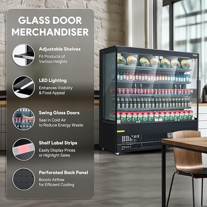 WILPREP Commercial Display Refrigerator, Grab and Go Display Refrigerator - Image 6