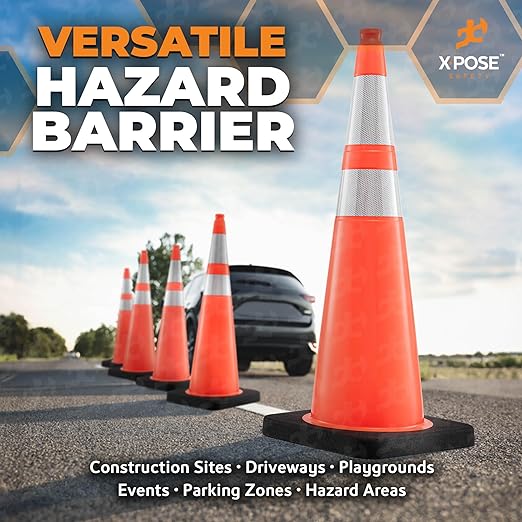 Xpose Safety 36 Inch Orange Traffic Cones Heavy Duty 15lb - Image 6