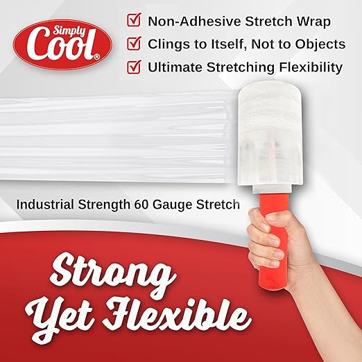 12 Pack Industrial Strength Mini Hand Stretch Wrap - Image 2