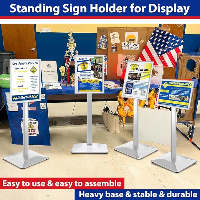Pedestal Sign holder Stand 8.5x11inch Adjustable Standing Floor Sign Stand - Image 9