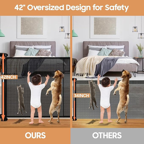 160" Retractable Baby Gates, Prevent from Crawling Underneath, Extra Wide Dog - Image 2