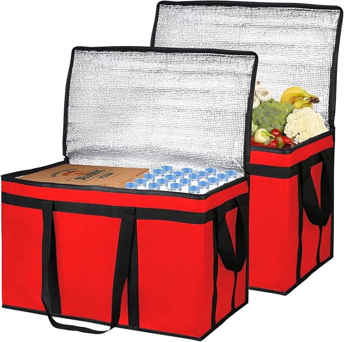 Bodaon Large 2-Pack Insulated Food Delivery Bag, XXXL Grocery by Bodaon