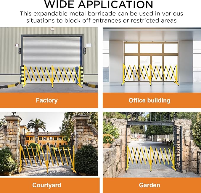 TECSPACE Industrial Expandable Metal Barricade, Expansion Size 16.4 FT - Image 5