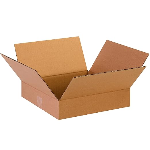 TAPE LOGIC 13 x 13 x 3 Corrugated Cardboard Boxes, Flat 13"L x 13"W x 3"H by TapeLogic