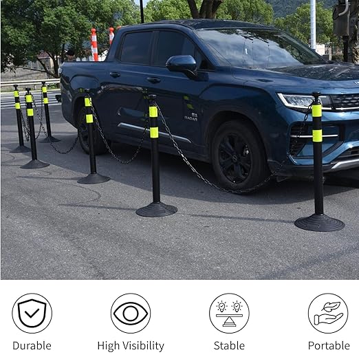 6 Pack Traffic Delineator Post Cones - Image 3