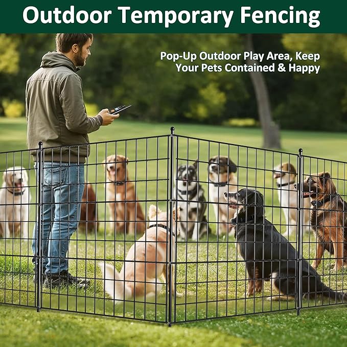 10 Panels Decorative Garden Fence Animal Barrier Heavy Duty No Dig Dog Fence - Image 7