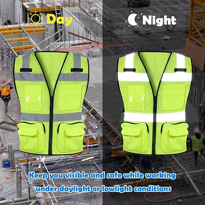 BeautyWill Custom Logo 10/20 Pack Safety Vest Class2 High Visibility Vest - Image 7