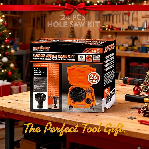 HORUSDY Hole Saw Set 24PCS Hole Saw Kit, Hole Saw Drill Bit Kit, 3/4"-6" 17PCS - Image 2
