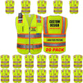 BeautyWill Custom Logo 10 Pockets Safety Vest Class2 ANSI Certified High by BeautyWill