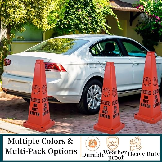 BESEA Caution Cone 6 Pack, Business Parking Lots, Indoor/Outdoor - Image 3