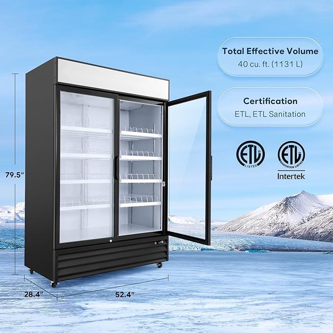 Wilprep Two Door Commercial Refrigerator, 40 cu. ft. Swing Door Merchandiser - Image 4