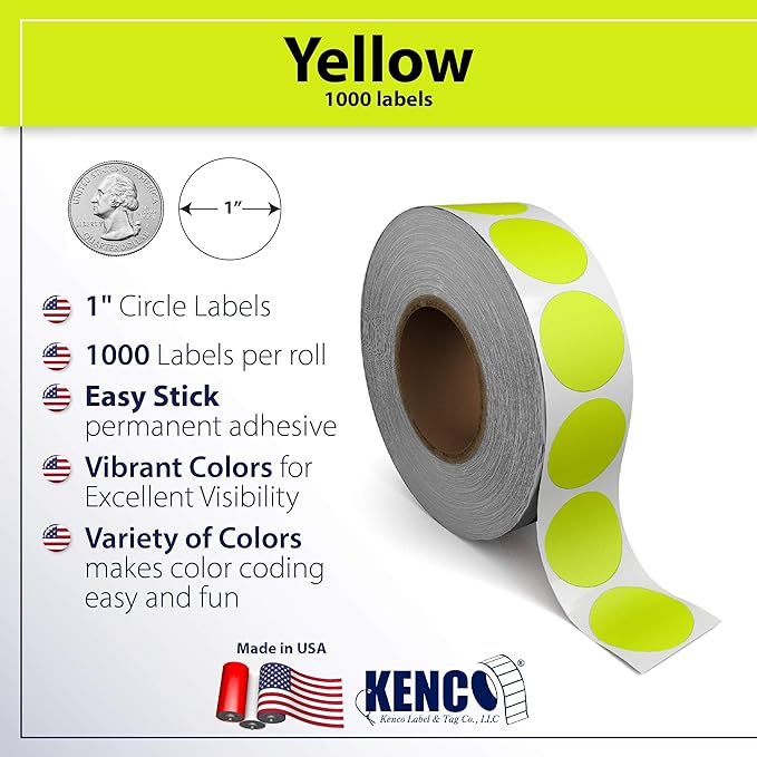 Kenco Color Coding Circle Dot Sticker Labels on a roll - Image 2