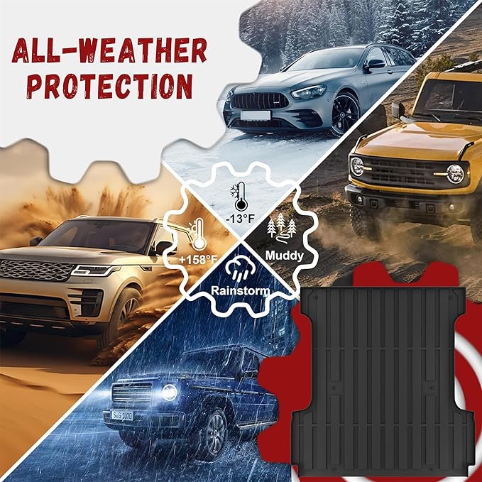 Truck Bed Mat Fit 2015-2026 Ford F150 & Lightning 5.5FT Bed, TPE All Weather - Image 8