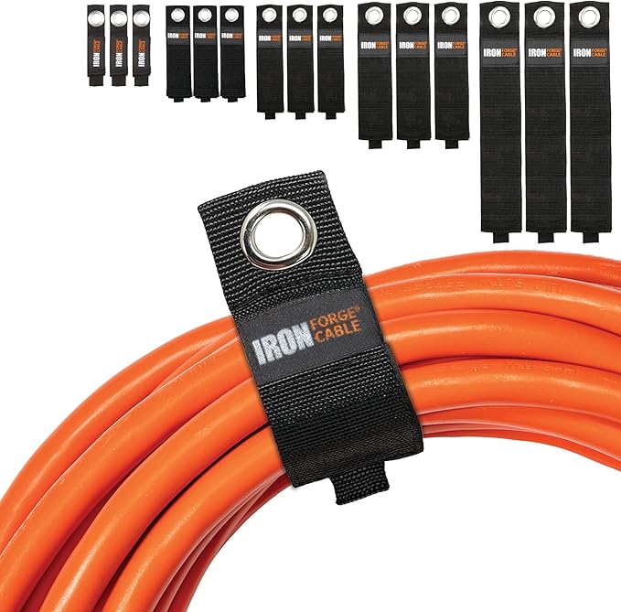 Iron Forge Cable Extension Cord Wrap Organizer, 15 Piece Multi-Pack by IronForgeCable