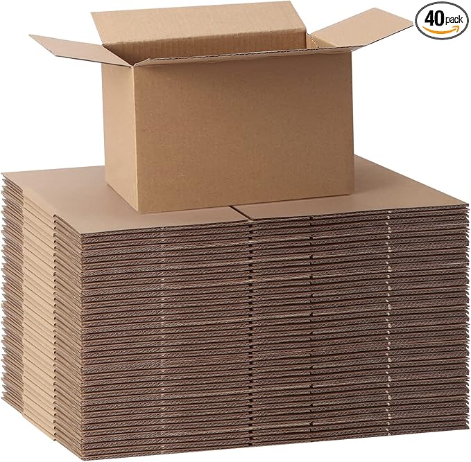 CRUGLA 40 Packs 6x4x4 Shipping Boxes Corrugated Cardboard Boxes Mailers by CRUGLA