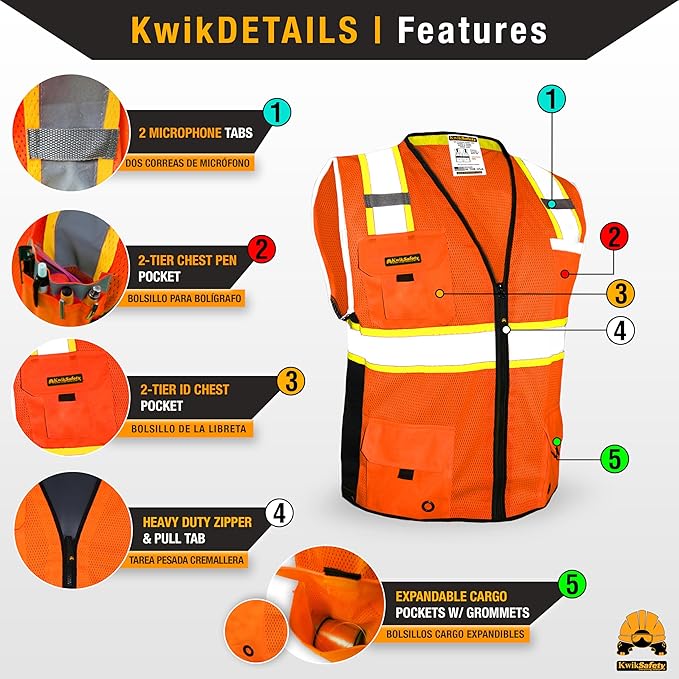 KwikSafety - Charlotte, NC - BIG KAHUNA Safety Vest Class 2 ANSI OSHA - Image 4