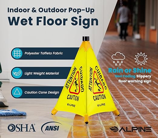 Pop-Up Wet Floor Warning Sign by Alpine - Image 4