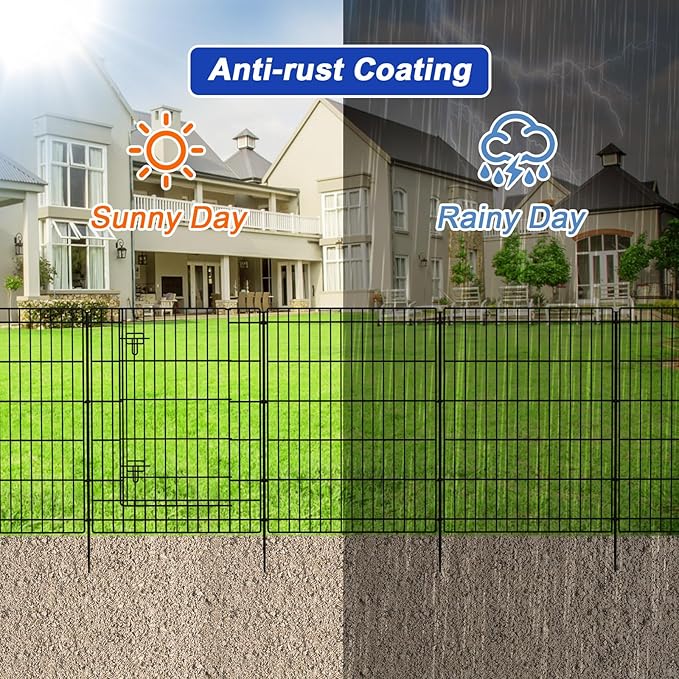 INJOPEXI Decorative Garden Fence 12 Panels 26ft×36in Garden Fences Outdoor - Image 4