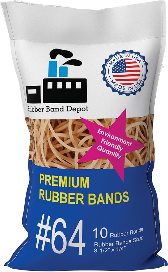 3-1/2" x 1/4'' - Size #64 - Rubber Band Depot - Everyday Rubber Bands, Business by The+Office-Pros