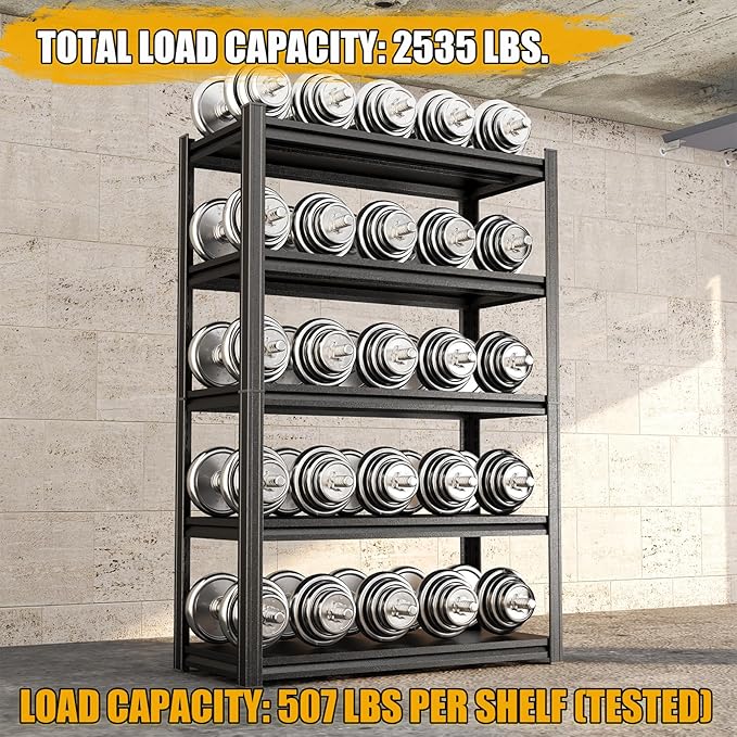 72"H Storage Shelves heavy duty 2535LBS Garage Shelving adjustable metal shel 5 - Image 4