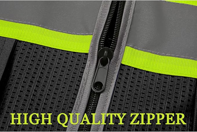 BeautyWill Custom Logo Safety Vest Class 2 High Visibility Reflective Vest - Image 6