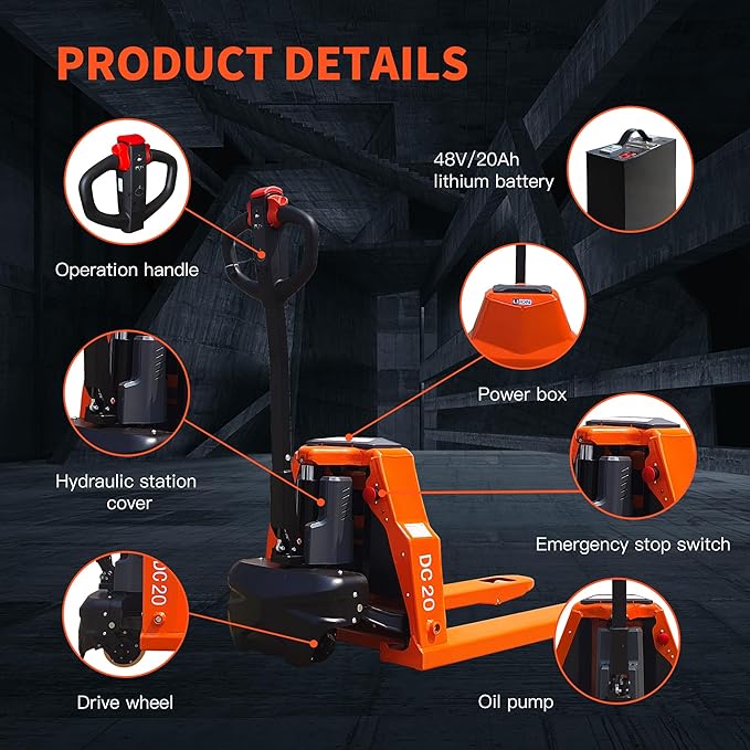 Full Electric Pallet Jack, 4400lbs Capacity Electric Pallet Lift Trucks - Image 3